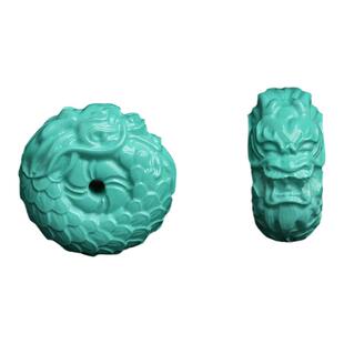 天真然菱镁原矿龙扣高瓷绿色松石精工雕刻单珠散珠配珠配饰佛珠