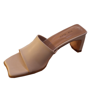 小池在首尔2023春夏新款扁扁跟一字式漏趾休闲简约清新气质凉拖鞋