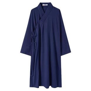 武当道袍中长款夏季亚麻三清领道士服装男斜襟道服女太极武术服装