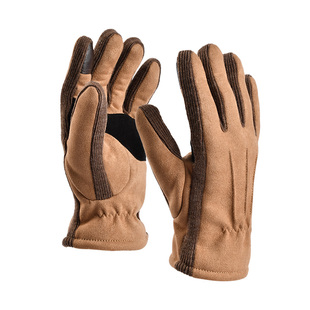 卡蒙触屏手套冬天加绒男生骑行电动车手套手掌猪皮绒拼接防滑耐磨