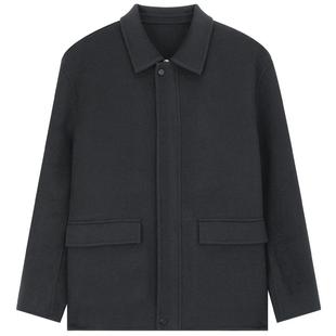 Mind Bridge【鹅绒】2025年冬纯色翻领羽绒服男士可拆卸内胆大衣