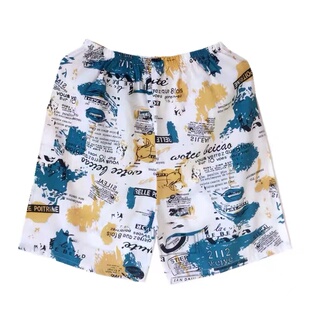 春夏季薄款男士棉绸绵绸大裤衩沙滩裤家居裤人造棉宽松短裤睡裤