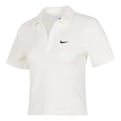 【自营】Nike耐克女子翻领上衣夏季针织白色短袖POLO衫DV7885-133