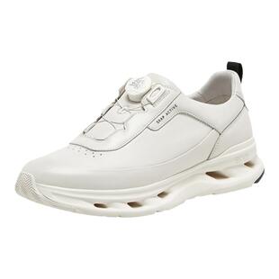 SKAP圣伽步2026春秋季新款高端百搭真皮运动鞋厚底男士款休闲鞋子