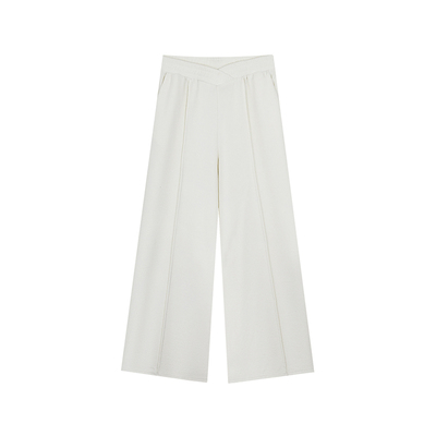 安妮不火 高克重chao垂顺松紧V腰毛巾裤女微胖大码糯米宅宅休闲裤