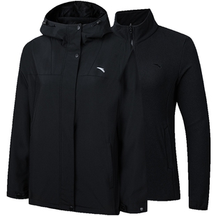 安踏防泼水运动外套女秋冬季三合一可拆卸保暖两件套162447615