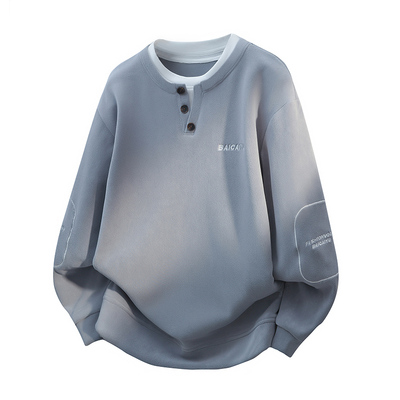 假两件圆领毛衣男士加绒