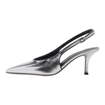 BLOCCO5尖头后绊带通勤细跟凉鞋