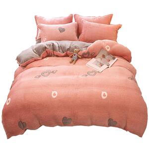 双面珊瑚绒四件套1.8米2床雪花绒牛奶绒被套加厚冬季保暖床单笠款