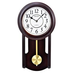 【自营】SEIKO日本精工实木时钟高档日式钟摆桤木客厅石英挂钟
