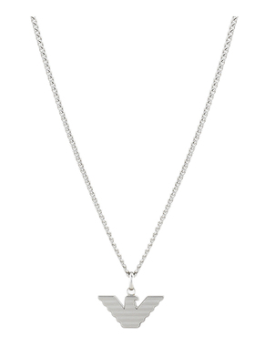 阿玛尼银色鹰标男士项链