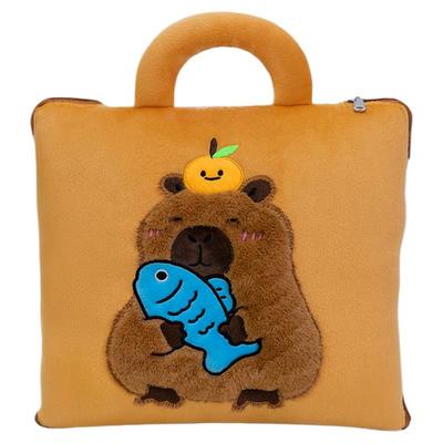 卡皮巴拉抱枕被子两用办公室午睡