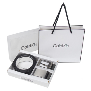 CKin男双扣牛皮合金休闲商务皮带