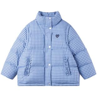 MUCMUKN【缪系学院】时尚两穿格子羽绒服90安心绒学院风女童冬新