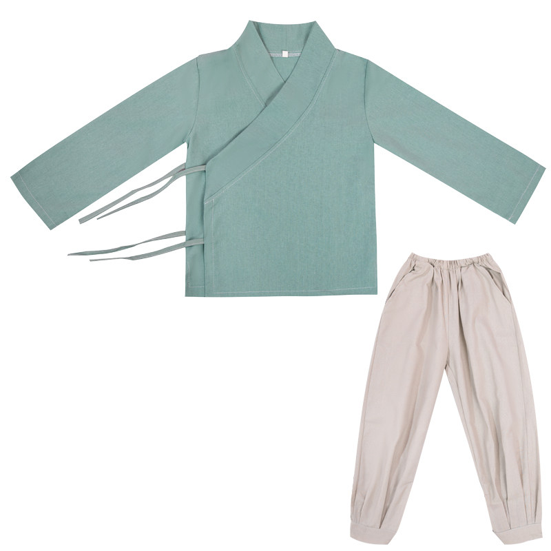 茶人服定制男童女童茶服禅意儿童儿童演出服