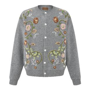 BIRTH OF ROYAL CHILD.BORC 【丁程鑫同款】手绣花卉开衫外套男