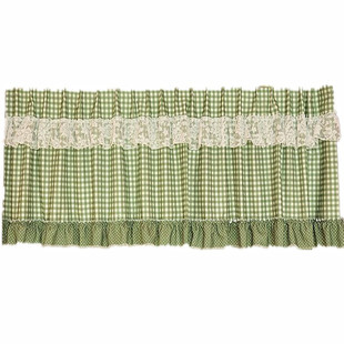 免打孔卧室厨房门红绿格短帘头定做魔术贴半窗帘遮挡柜布帘半截帘