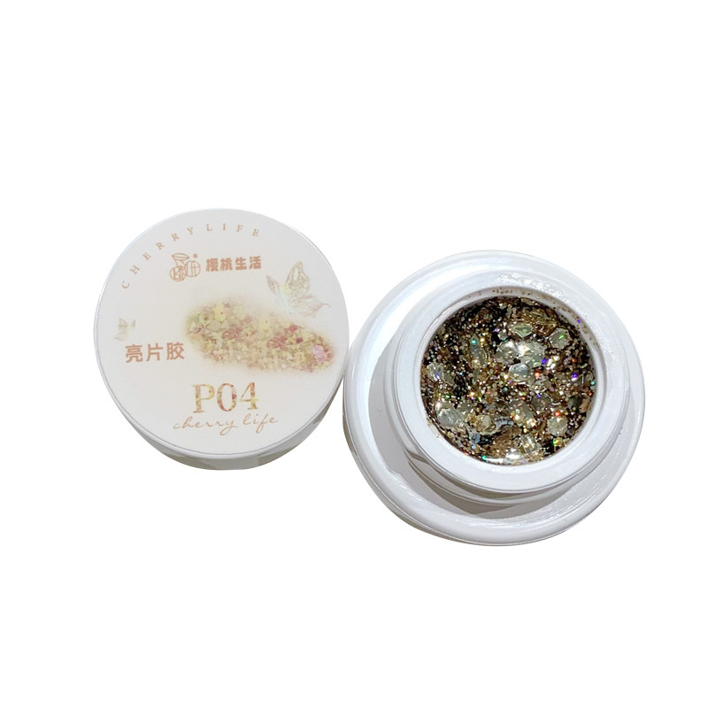 樱桃生活爆闪亮片胶美甲节日圣诞新年显白网红超亮超闪美甲甲油胶