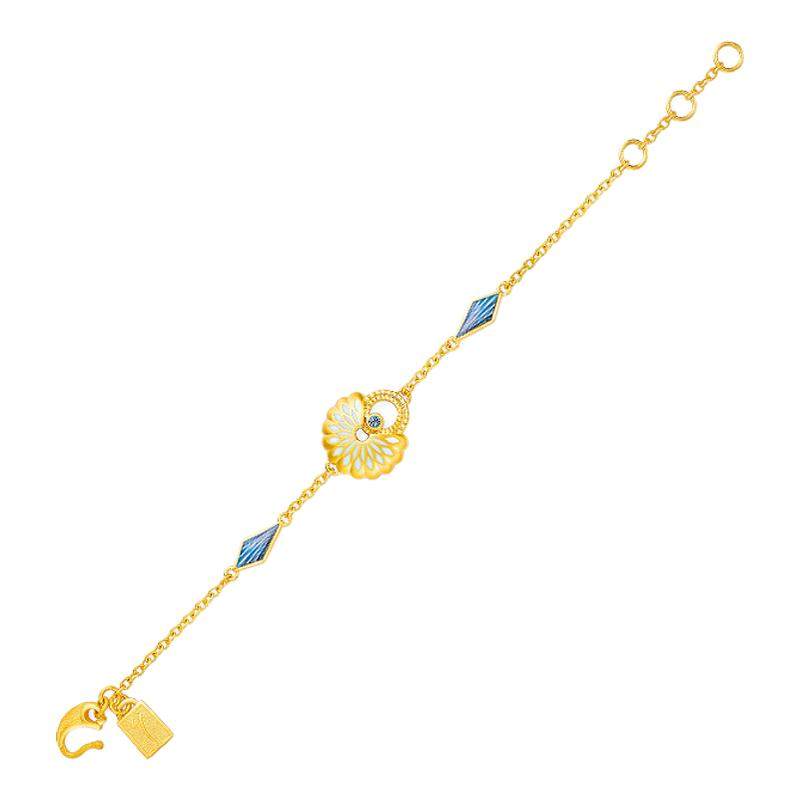 justgold镇金店冰雪梦语足金手链