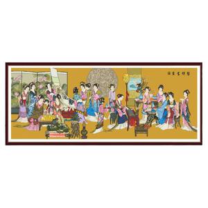 琴棋书画钻石画客厅满贴钻十字绣