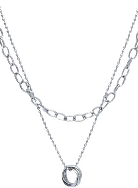 小众轻奢双层项链简约女ins挂件