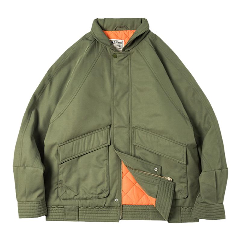 马登工装日系复古空军飞行员夹克加厚保暖棉衣口袋外套棉服男冬季