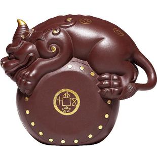 高端 高级工艺师王辉 创意紫砂茶宠貔貅高级小摆件茶玩具可养变色