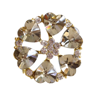 轻奢大水晶纽扣桃心高档闪亮玻璃钻扣子皮草装饰扣子三色30~38mm