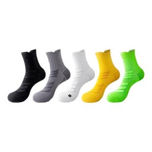 毛巾底运动袜子冬季中筒马拉松跑步耐磨专用羽毛球专业篮球袜男款