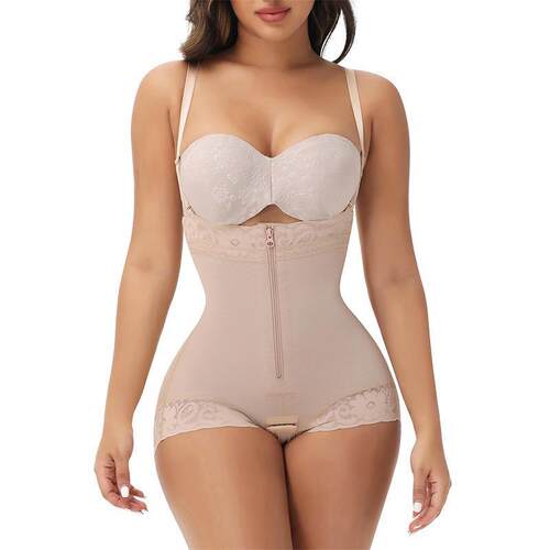E 81095 One-piece zip 连体拉链塑身衣跨境外贸代发速卖通
