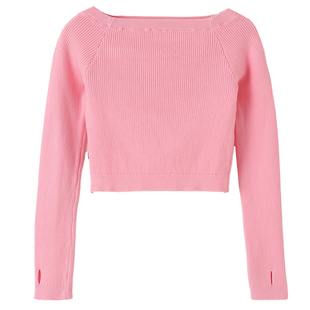 儿童舞蹈服毛衣女童芭蕾舞练功服灰色跳舞衫体操服小外套坎肩冬装