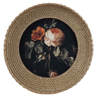 法式欧式古典复古金色圆形相框轻奢树脂画框客厅卧室摆件装饰油画