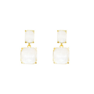 春夏新品~冰透几何吊坠耳环ins小众高级感设计耳钉冷淡风耳饰女