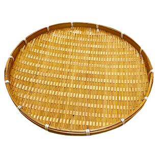 手工竹编制品竹筛竹篮子收纳筐水果篮子点心托盘农家用编织圆簸箕