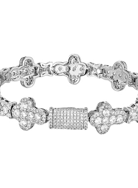 KREAM 满钻十字手链男嘻哈女欧美潮流个性手饰情侣礼物百搭高级感