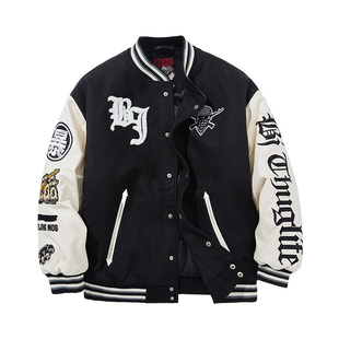 核爆炸×北暴联名款棒球服北京暴徒北京话事人棉服秋冬外套厚夹克