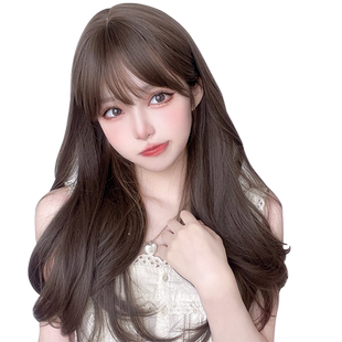 AG假发女长直发网红日常lolita全头套式日系圆脸仿真jk中长发假发