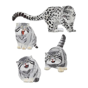 西宁野生动物园高原动物明星兔狲雪豹荒漠猫藏狐树脂浮雕冰箱贴