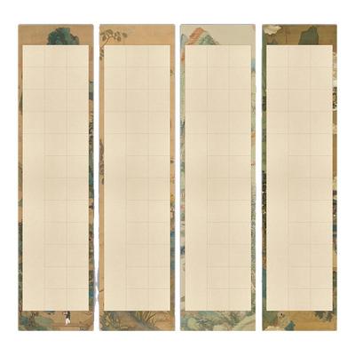 景阳阁微喷方格半生半熟作品宣纸