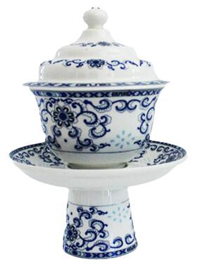 家用佛具吉祥供佛陶瓷莲花碗