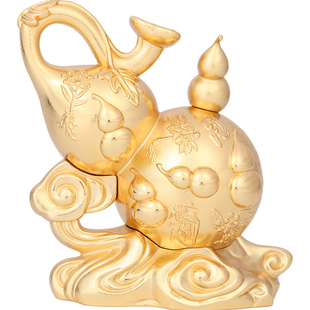 吉祥居李居明旗舰店正品2026马年吉祥物西北方葫芦霸化二黑摆件