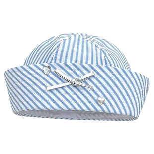 日系爱心钻石蝴蝶结水手帽子女甜美条纹jk翻檐海军风贝雷帽护士帽