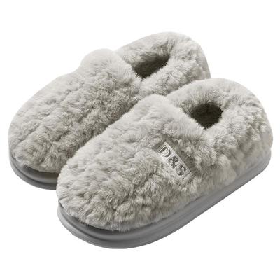 红豆防臭棉拖鞋男款冬季包跟2025新款室内家居保暖加毛绒棉鞋男士