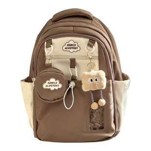 茶话会可爱休闲书包初中高中大学生党双肩包女生上学通勤电脑背包