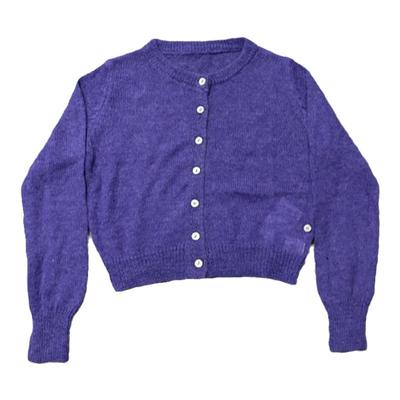 针织开衫圆领马海毛软糯毛衣女秋