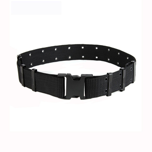 保安服腰带男帆布尼龙外腰带保安裤内腰带战术黑色调节加厚S带