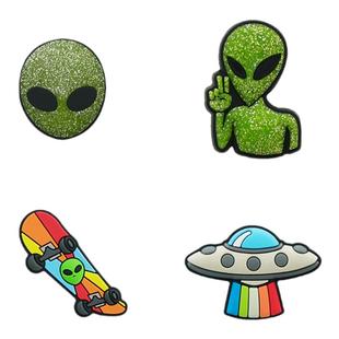 Mkop洞洞鞋配饰高级感鞋扣配件飞船外星人鞋花适配Crocs/Cross