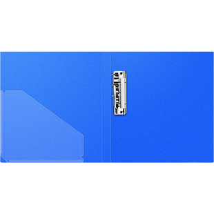得力文件夹单夹5301es双强力夹5302办公资料夹加厚PP黑a4蓝色