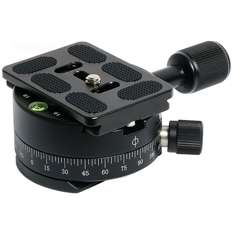 全景夹座单反相机三脚架云台夹座快装板水平旋转底座摄影摄像平台