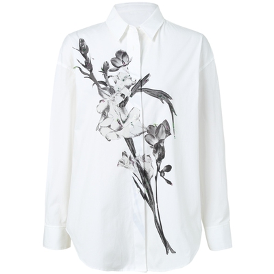 设计师吕燕印花直身衬衣